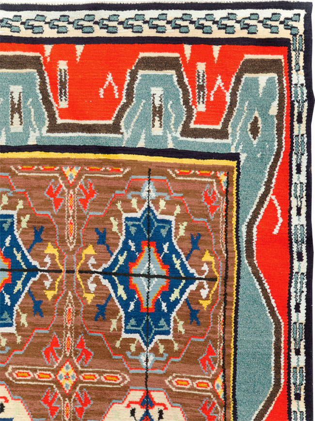 Vintage Persian Hamadan Square Rug, No.30215 - Gsblank