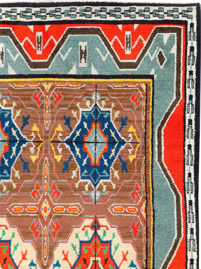 Vintage Persian Hamadan Square Rug, No.30215 - Gsblank