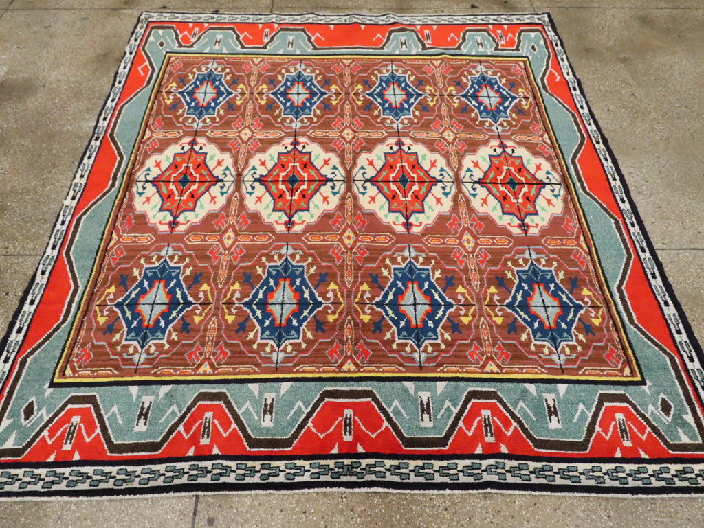 Vintage Persian Hamadan Square Rug, No.30215 - Gsblank