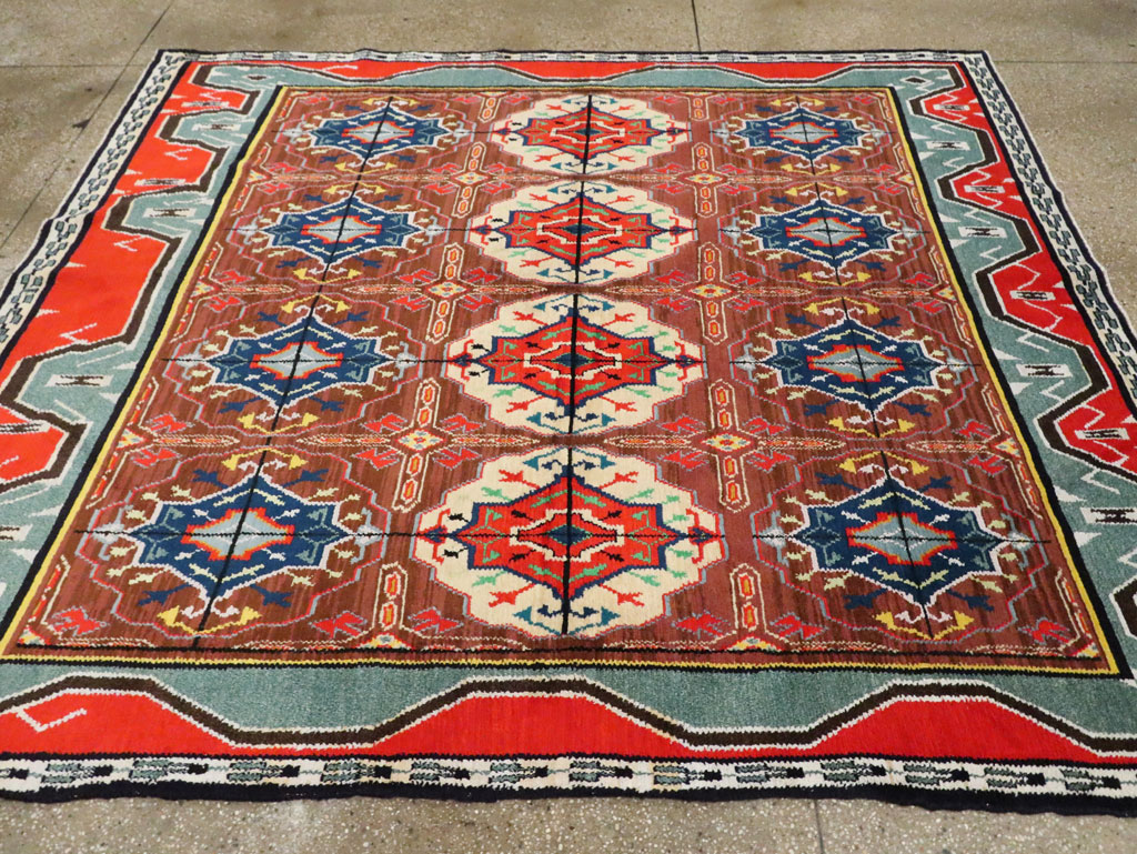 Vintage Persian Hamadan Square Rug, No.30215 - Gsblank