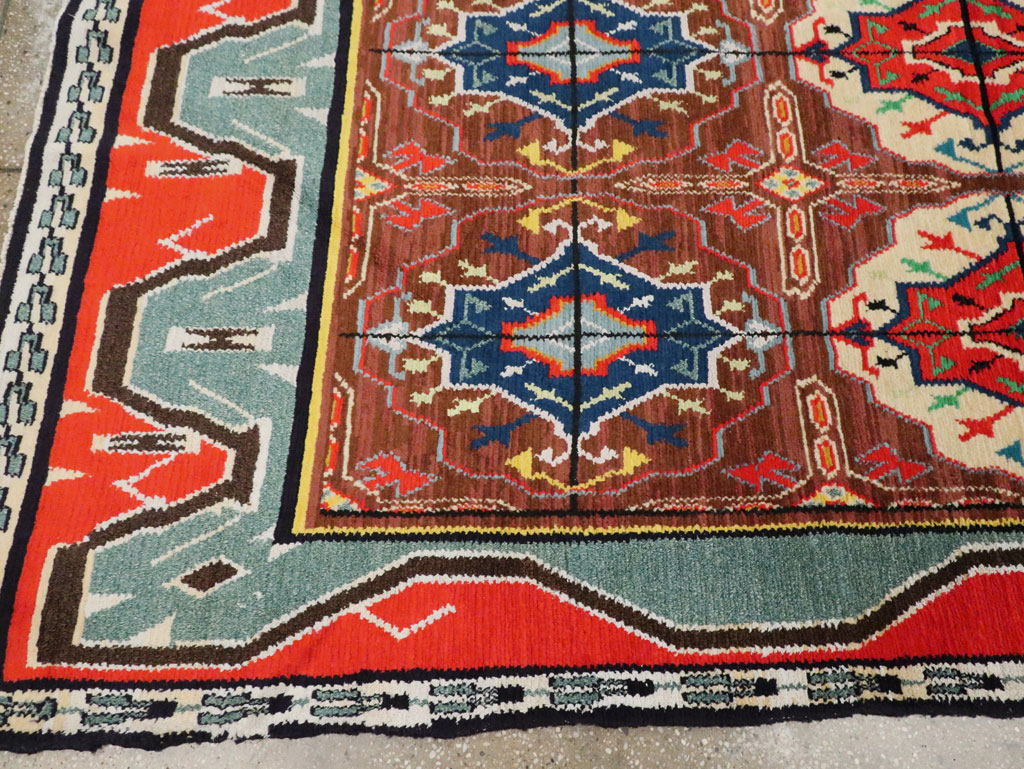Vintage Persian Hamadan Square Rug, No.30215 - Gsblank