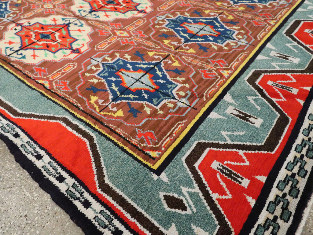 Vintage Persian Hamadan Square Rug, No.30215 - Gsblank