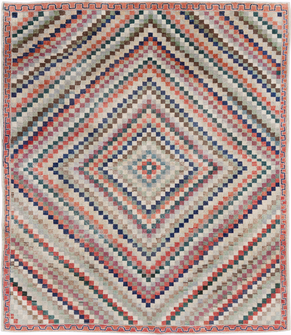 Vintage Anatolian Deco Carpet, No.30231 - Gsblank