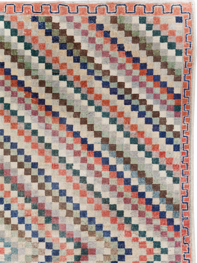 Vintage Anatolian Deco Carpet, No.30231 - Gsblank