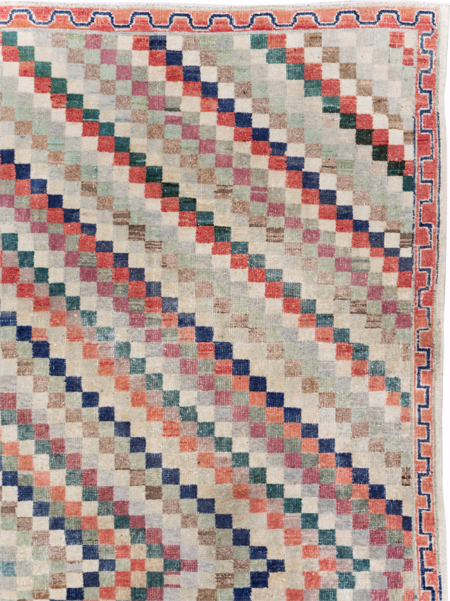 Vintage Anatolian Deco Carpet, No.30231 - Gsblank