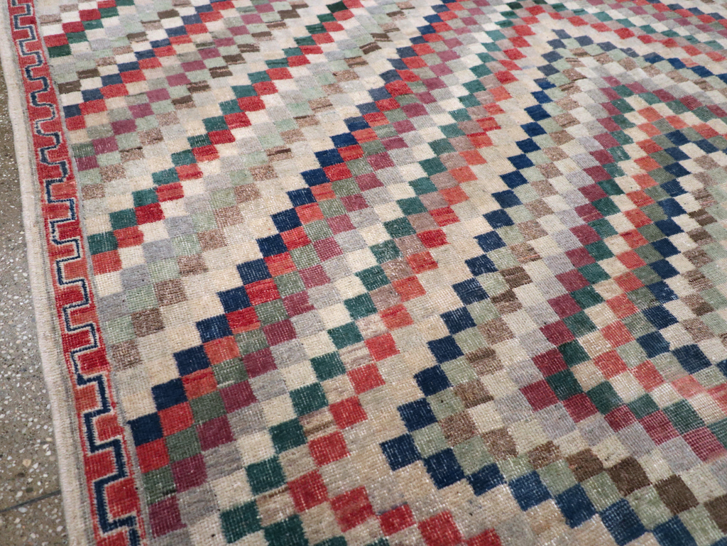 Vintage Anatolian Deco Carpet, No.30231 - Gsblank