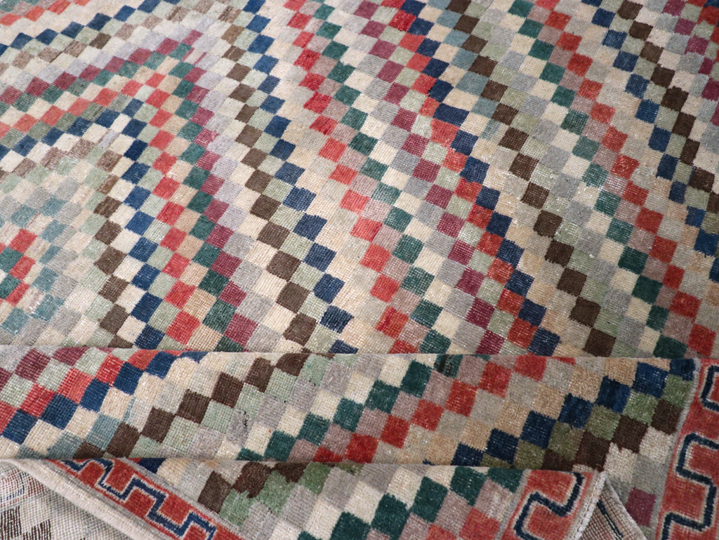 Vintage Anatolian Deco Carpet, No.30231 - Gsblank