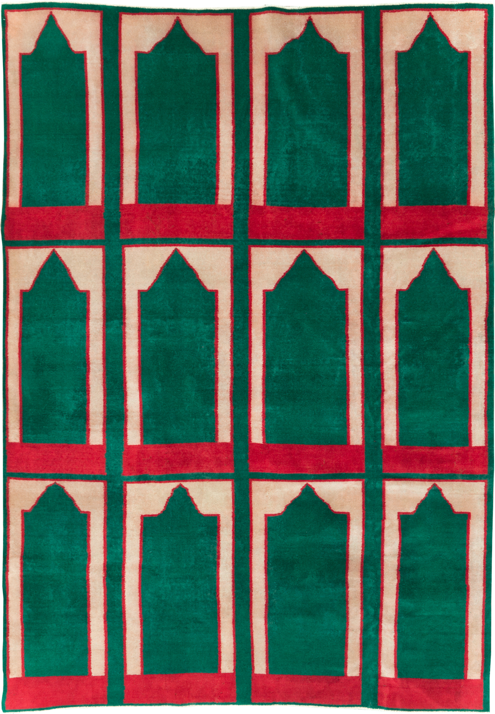 Vintage Turkish Art Deco Style Small Room Size Carpet, No.30237 - Gsblank