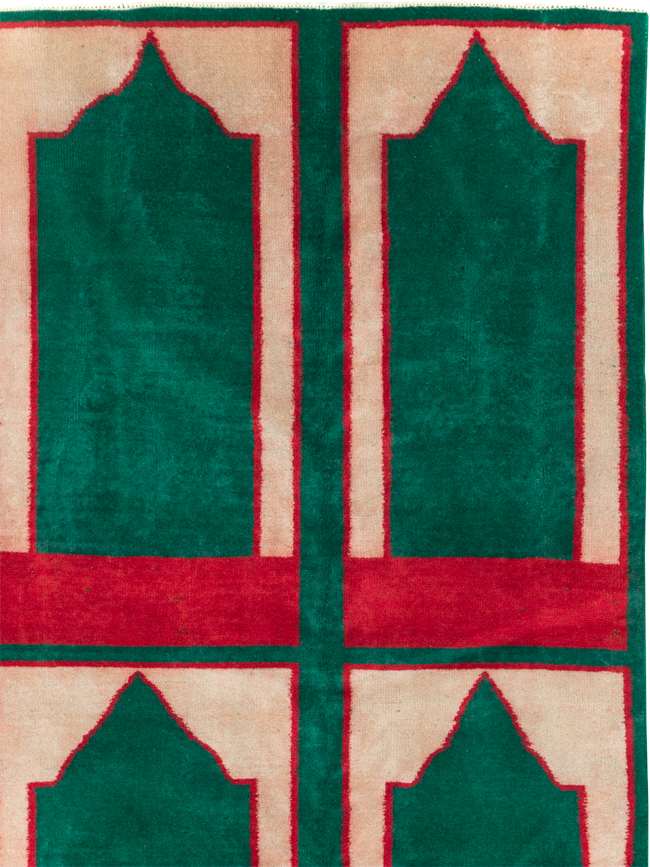 Vintage Turkish Art Deco Style Small Room Size Carpet, No.30237 - Gsblank