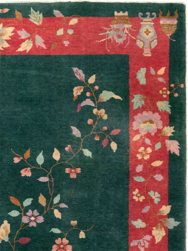 Vintage Chinese Art Deco Accent Rug, No.30239 - Gsblank