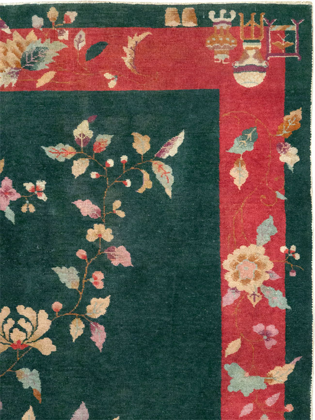 Vintage Chinese Art Deco Accent Rug, No.30239 - Gsblank