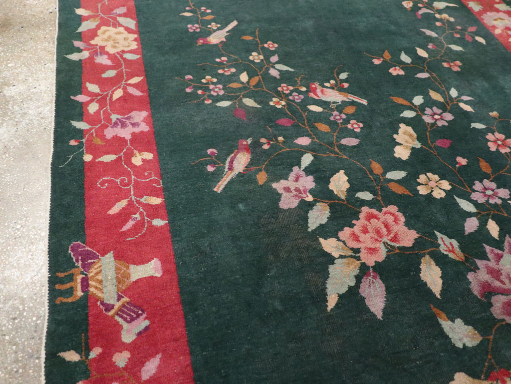 Vintage Chinese Art Deco Accent Rug, No.30239 - Gsblank