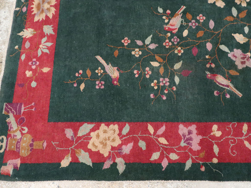 Vintage Chinese Art Deco Accent Rug, No.30239 - Gsblank