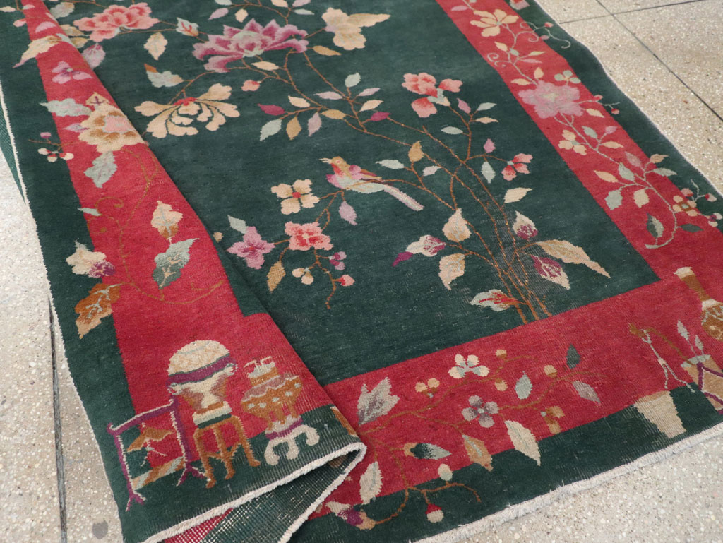 Vintage Chinese Art Deco Accent Rug, No.30239 - Gsblank