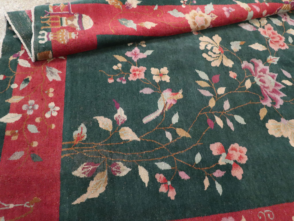 Vintage Chinese Art Deco Accent Rug, No.30239 - Gsblank