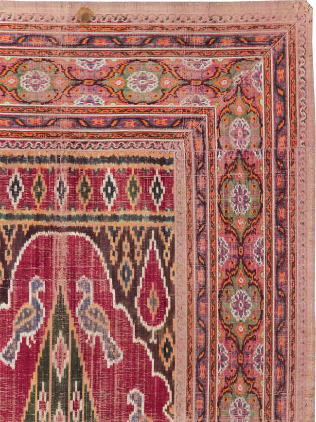 Antique Persian Yazd Silk Textile, No.30240 - Gsblank