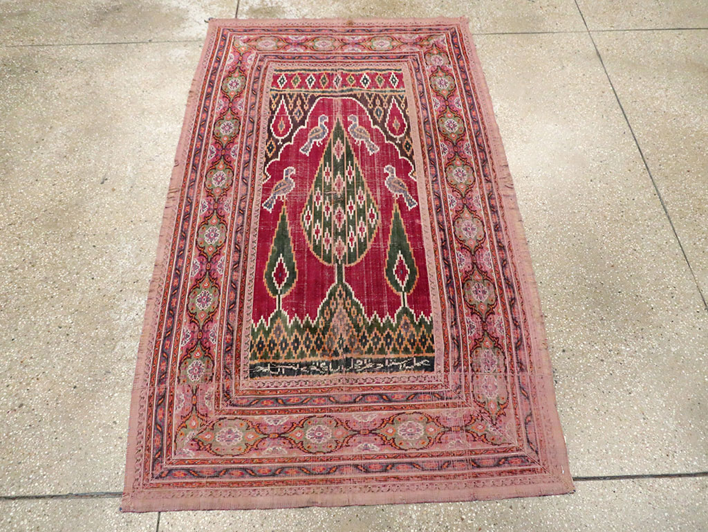 Antique Persian Yazd Silk Textile, No.30240 - Gsblank