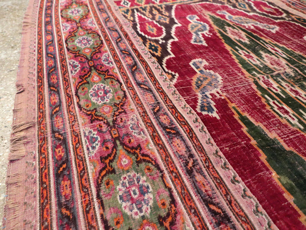 Antique Persian Yazd Silk Textile, No.30240 - Gsblank