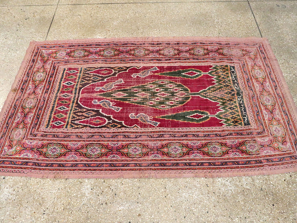 Antique Persian Yazd Silk Textile, No.30240 - Gsblank