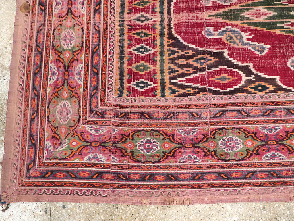 Antique Persian Yazd Silk Textile, No.30240 - Gsblank