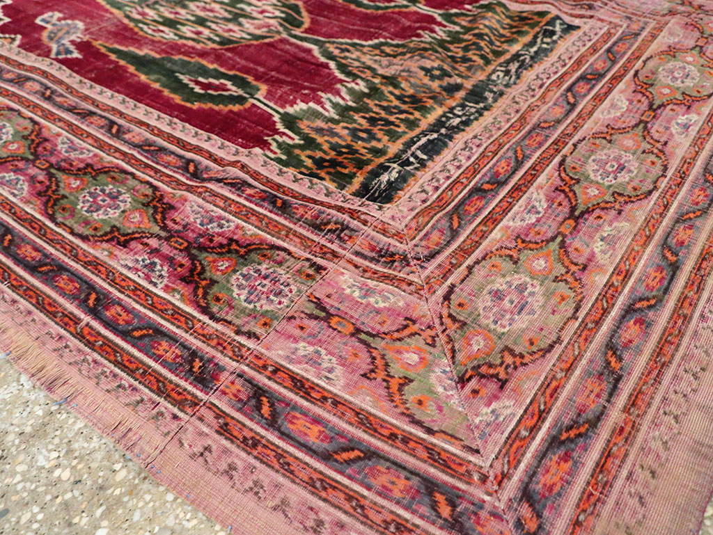 Antique Persian Yazd Silk Textile, No.30240 - Gsblank