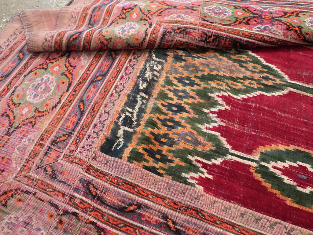 Antique Persian Yazd Silk Textile, No.30240 - Gsblank