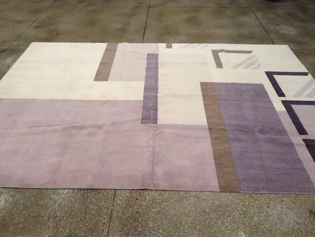 Contemporary Tibetan Art Deco Style Small Room Size Carpet, No.30242 - Gsblank