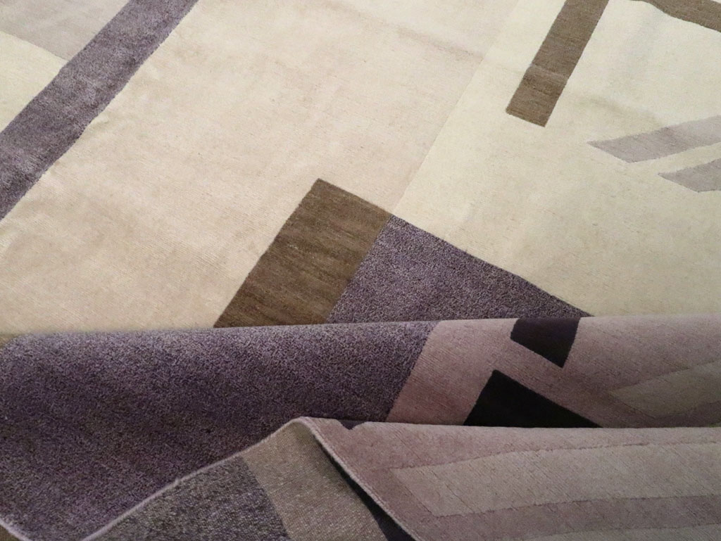 Contemporary Tibetan Art Deco Style Small Room Size Carpet, No.30242 - Gsblank