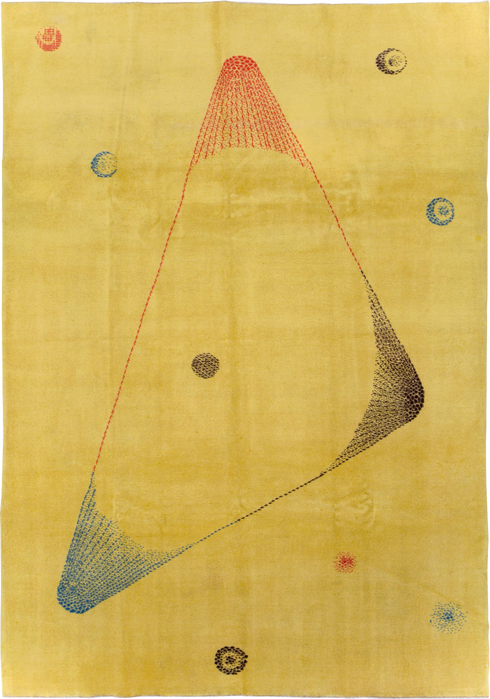 Vintage Turkish Art Deco Style Accent Carpet, No.30246 - Gsblank