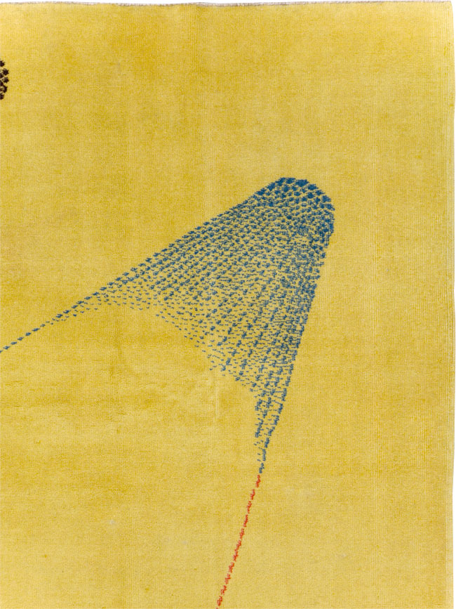 Vintage Turkish Art Deco Style Accent Carpet, No.30246 - Gsblank