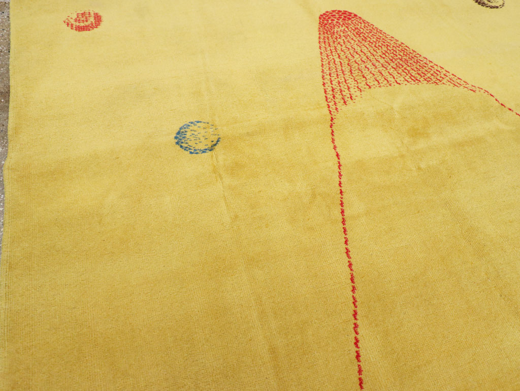 Vintage Turkish Art Deco Style Accent Carpet, No.30246 - Gsblank