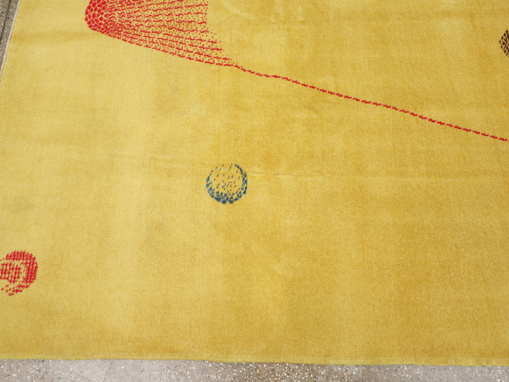 Vintage Turkish Art Deco Style Accent Carpet, No.30246 - Gsblank