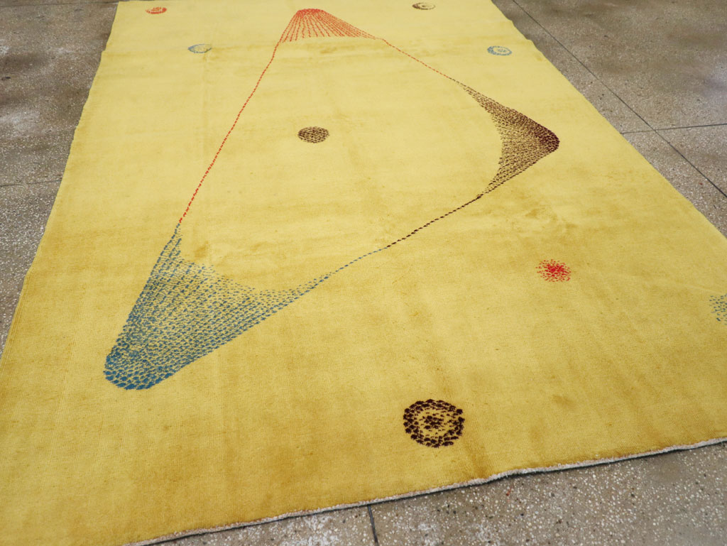 Vintage Turkish Art Deco Style Accent Carpet, No.30246 - Gsblank