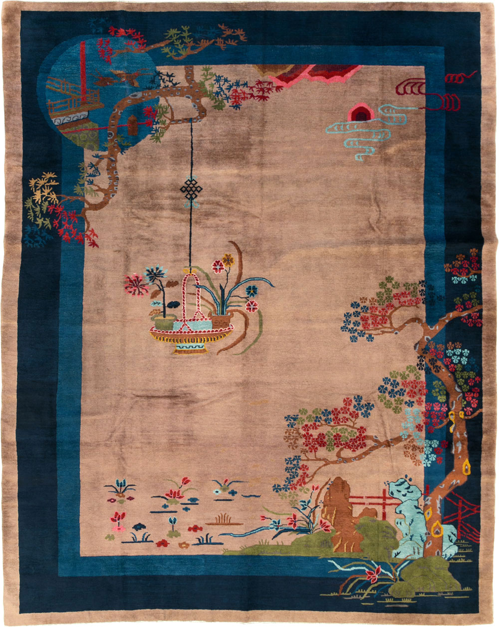 Vintage Chinese Art Deco Room Size Carpet, No.30250 - Gsblank