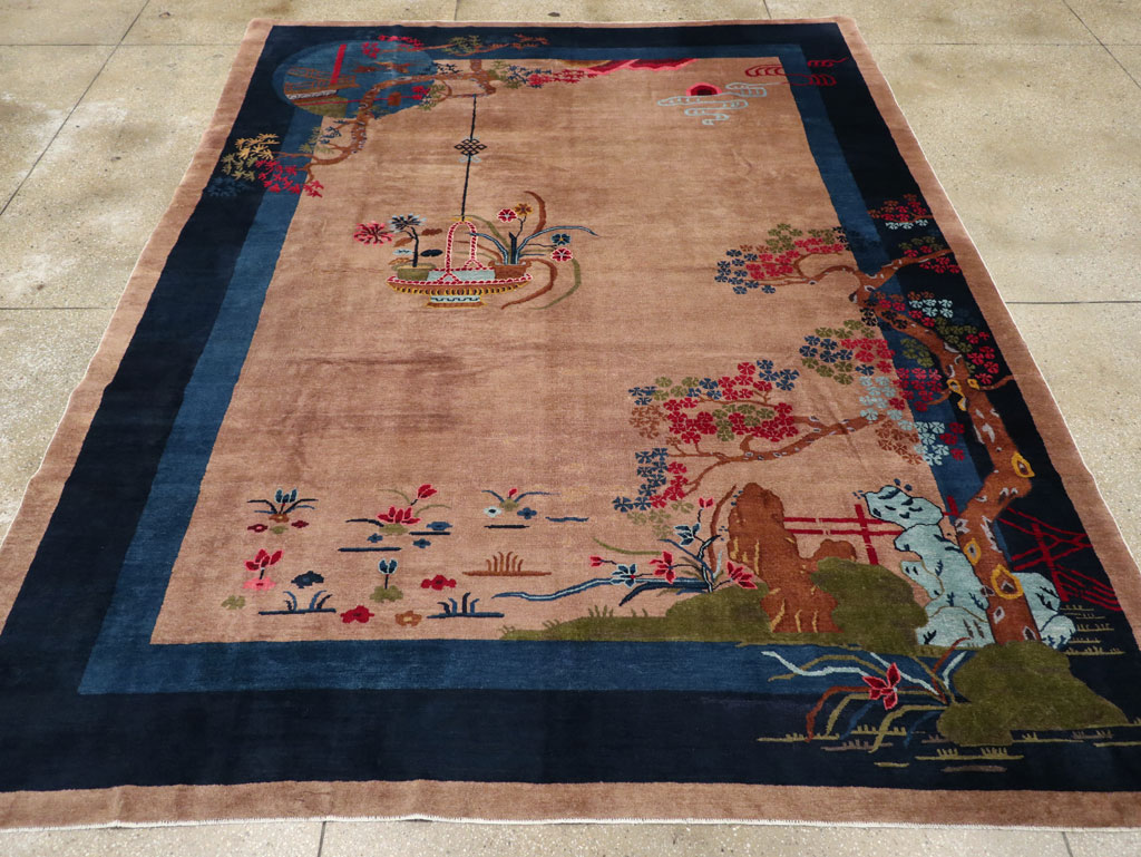 Vintage Chinese Art Deco Room Size Carpet, No.30250 - Gsblank