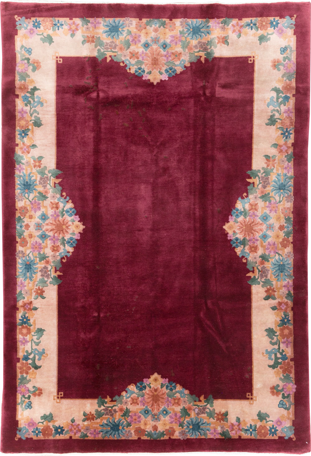 Vintage Chinese Art Deco Accent Rug, No.30267 - Gsblank