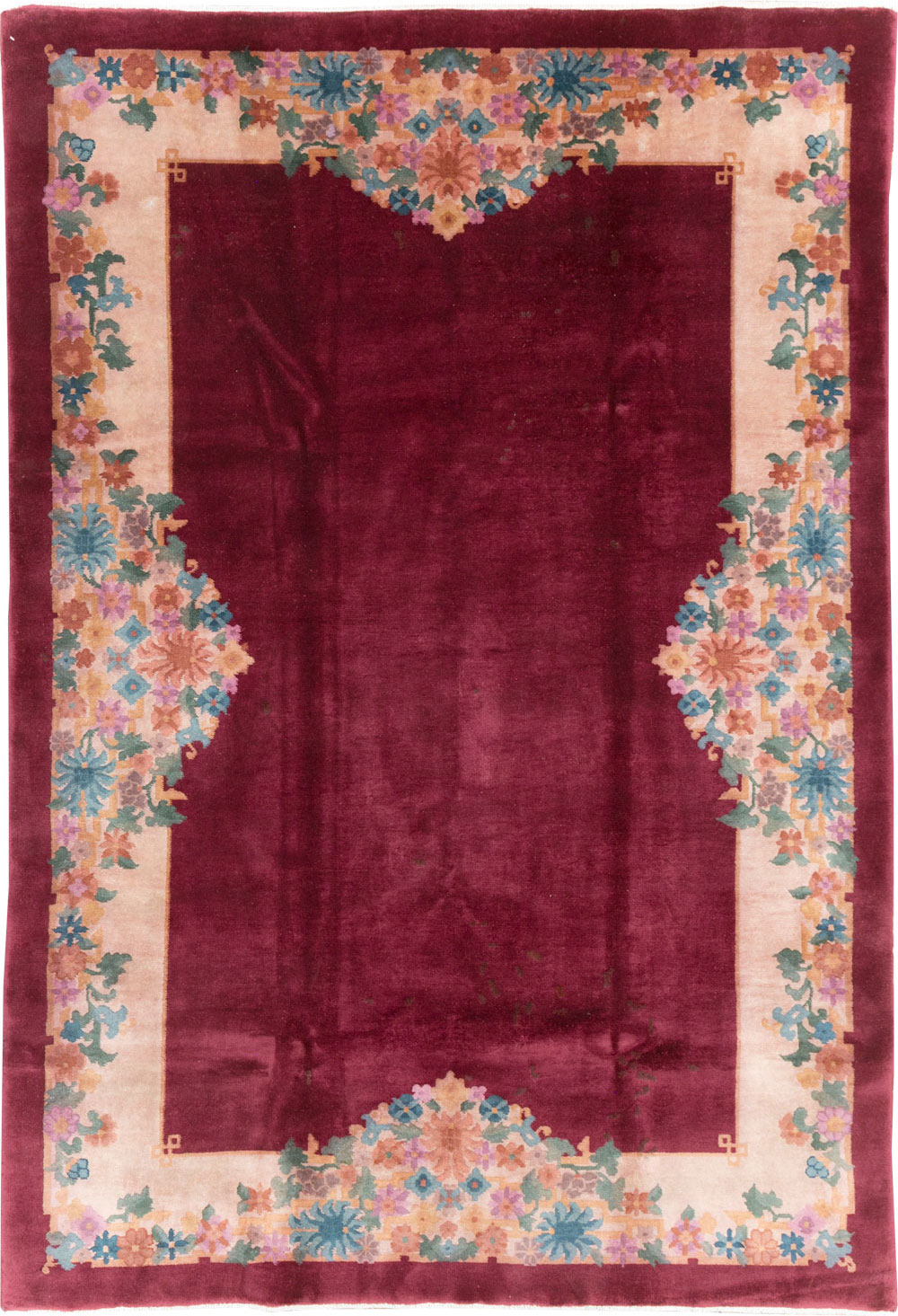 Vintage Chinese Art Deco Accent Rug, No.30267 - Gsblank