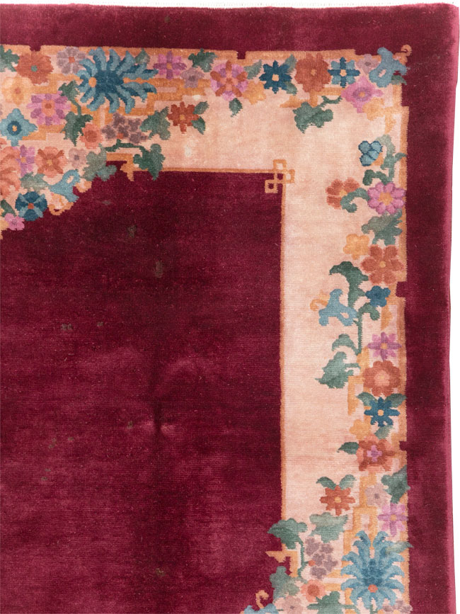 Vintage Chinese Art Deco Accent Rug, No.30267 - Gsblank