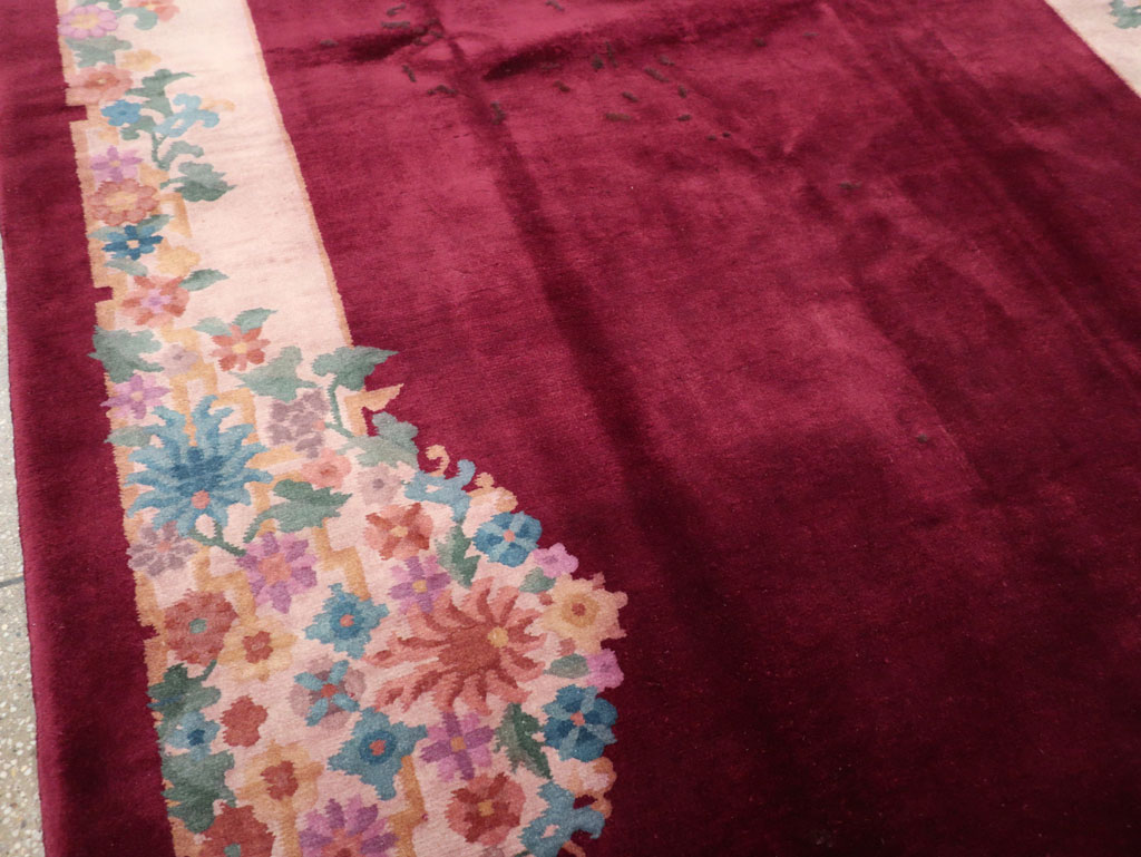 Vintage Chinese Art Deco Accent Rug, No.30267 - Gsblank