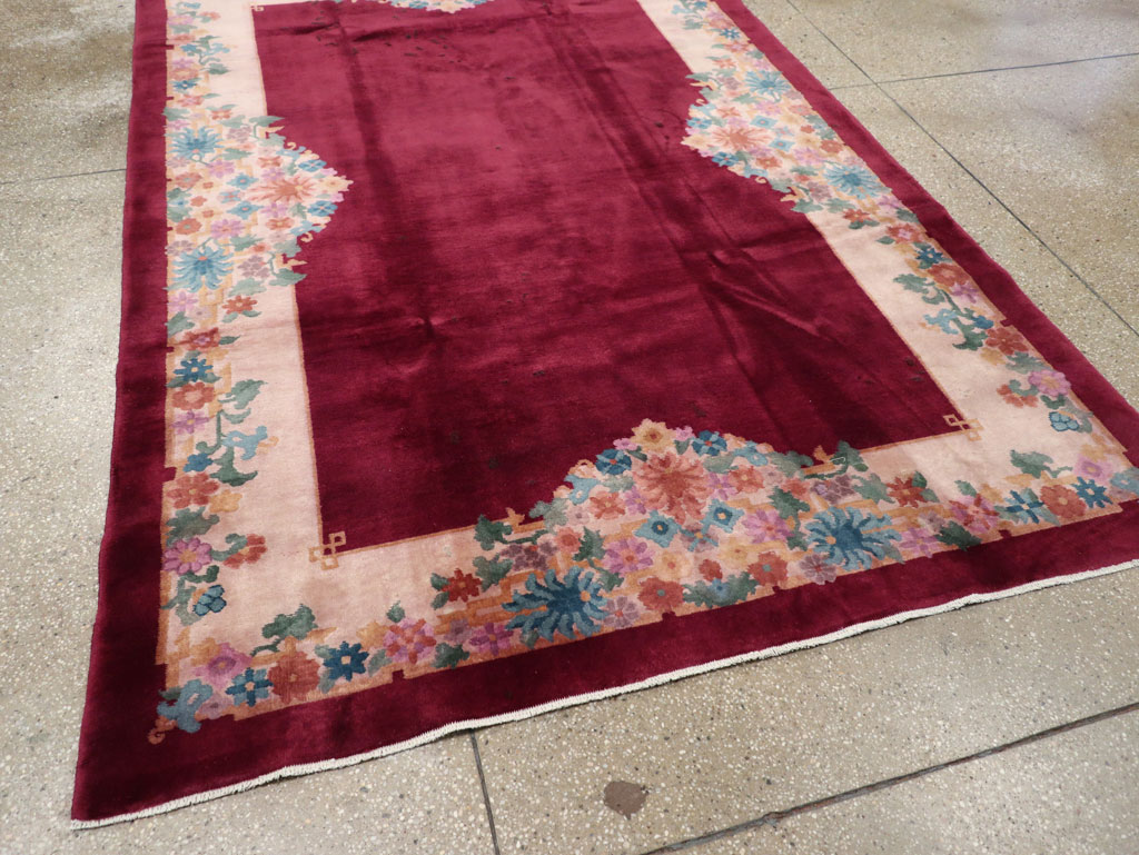 Vintage Chinese Art Deco Accent Rug, No.30267 - Gsblank