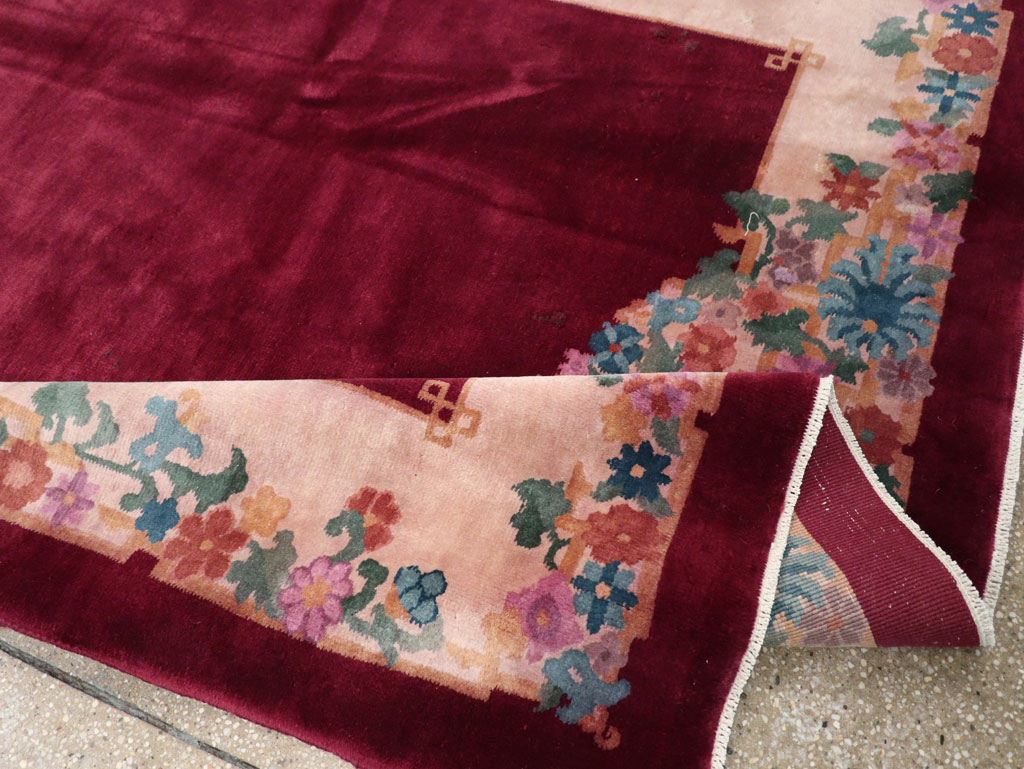 Vintage Chinese Art Deco Accent Rug, No.30267 - Gsblank