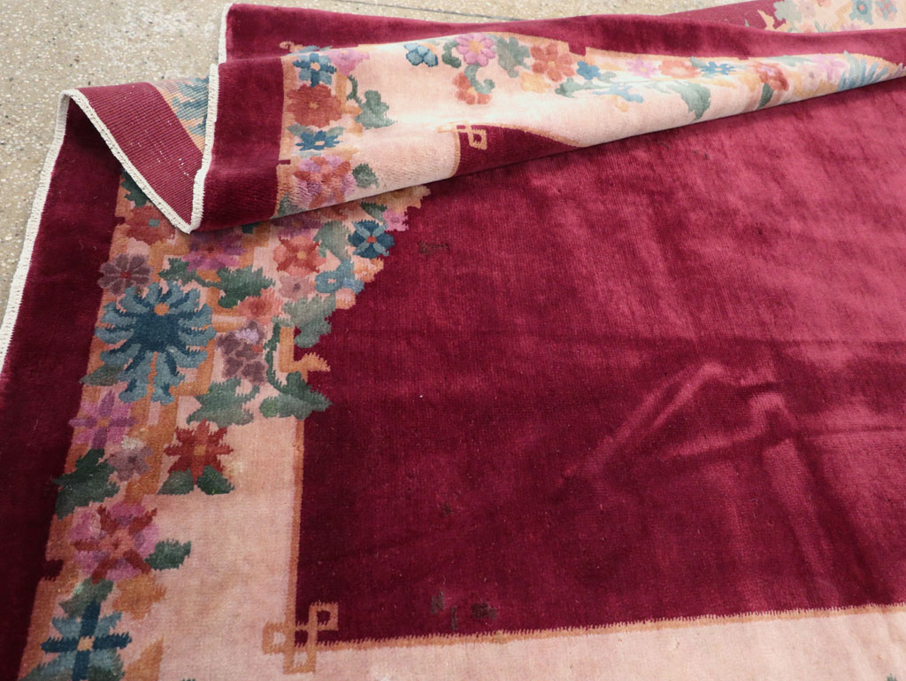 Vintage Chinese Art Deco Accent Rug, No.30267 - Gsblank