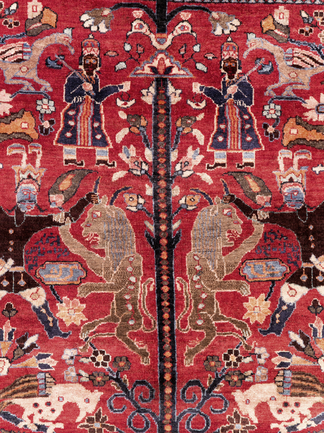 Vintage Persian Pictorial  Shiraz Rug, No.30285 - Gsblank