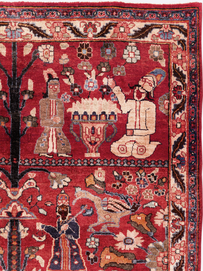 Vintage Persian Pictorial  Shiraz Rug, No.30285 - Gsblank