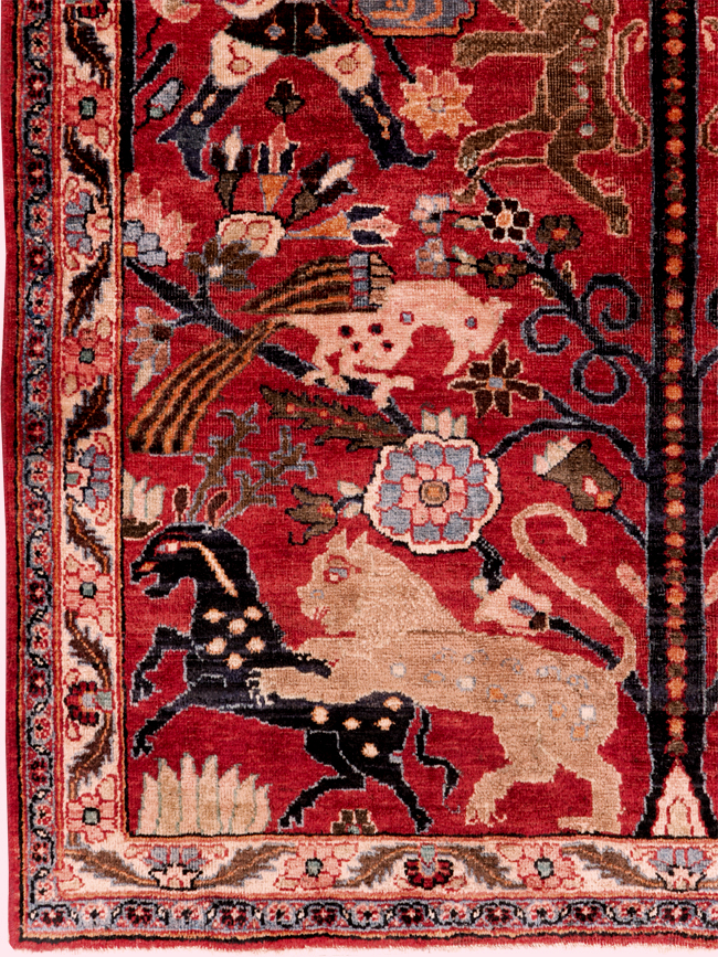 Vintage Persian Pictorial  Shiraz Rug, No.30285 - Gsblank