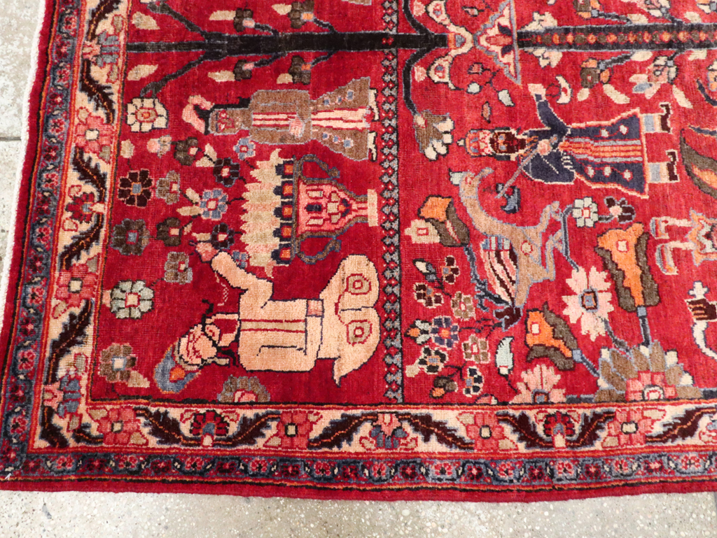 Vintage Persian Pictorial  Shiraz Rug, No.30285 - Gsblank