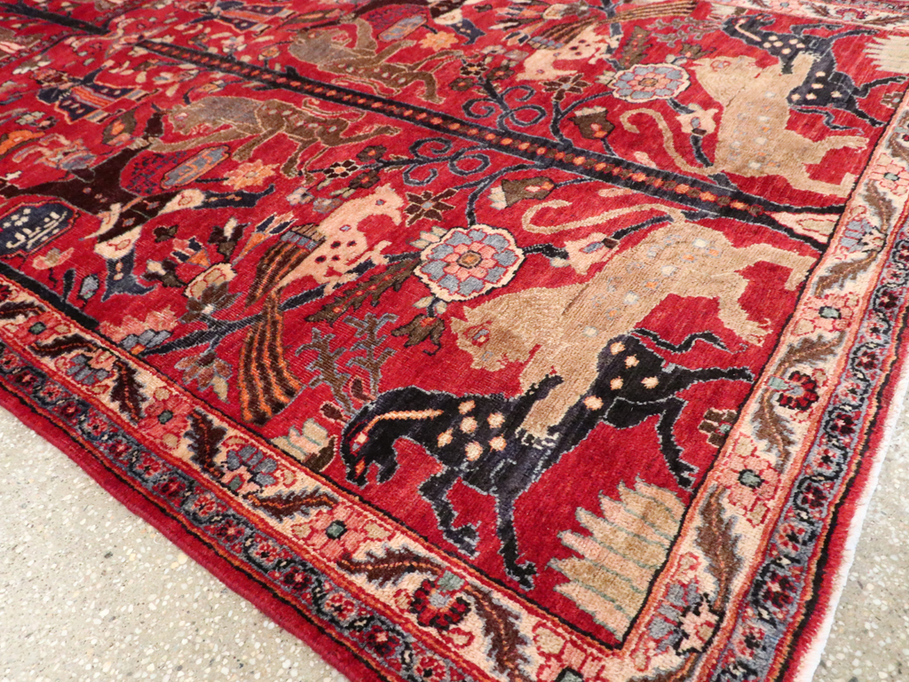 Vintage Persian Pictorial  Shiraz Rug, No.30285 - Gsblank