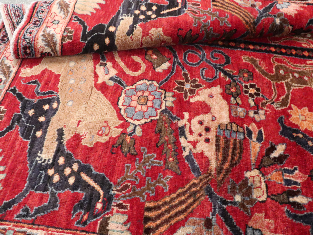 Vintage Persian Pictorial  Shiraz Rug, No.30285 - Gsblank