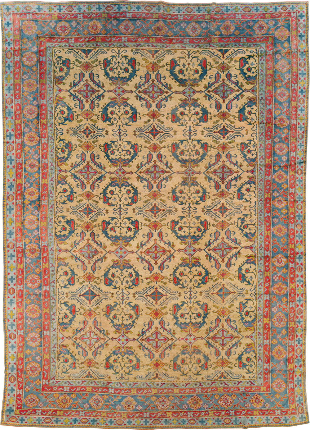 Antique Turkish Oushak Carpet, No.30294 - Gsblank