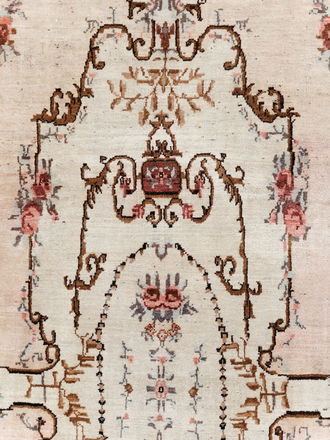 French Inspired Vintage Turkish Anatolian Small Room Size Carpet, No.30295 - Gsblank